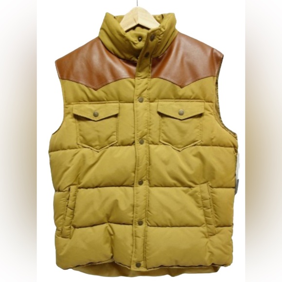 SP Collection Men’s Puffer Vest Khaki Brown Size Large NWT - Picture 1 of 8